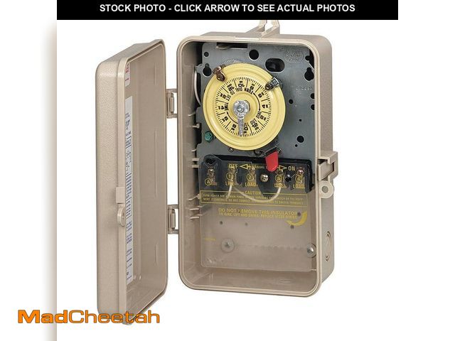 Lot 74-14607165 - Intermatic 24-Hour Mechanical Time Switch, 208-277 VAC, 60Hz, DPST, Indoor/Outdoor Plastic Enclosure...