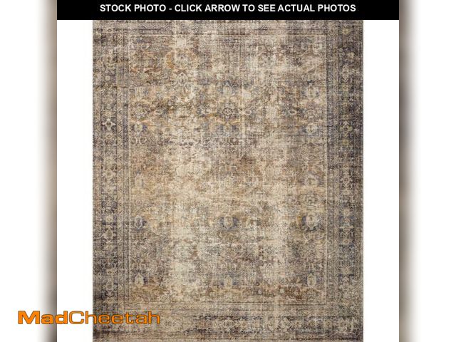 Lot 74-12373382 - Amber Lewis x Loloi Morgan Sunset / Ink Area Rug feat. CloudPile 5' x 7' - USED