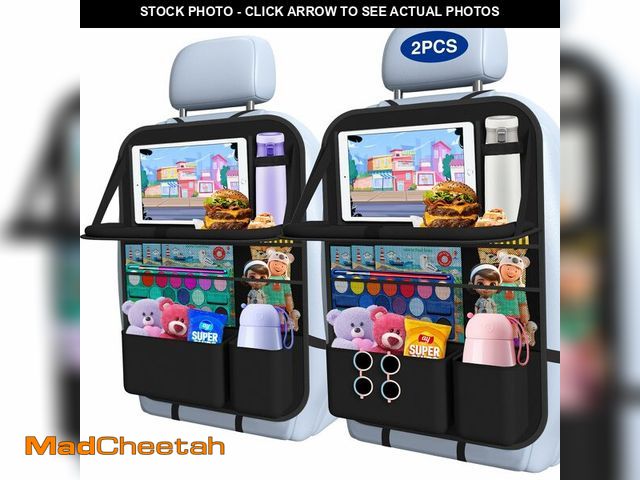 Lot 74-14383641 - Oneyus Car Backseat Organizer with Table Tray(2-Pack) 9 Storage Pockets Backseat Car Organizer and s...