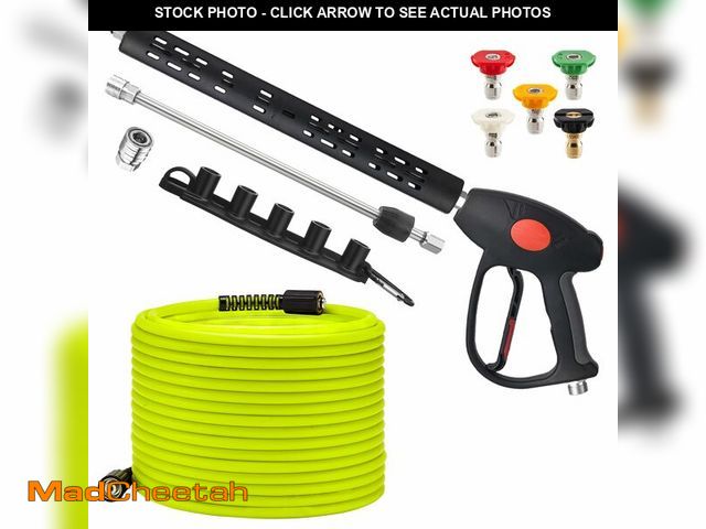Lot 74-14428964 - M MINGLE Pressure Washer Hose and Gun Kit, 50FT Power Wash Hose with 5 Tips - UNUSED