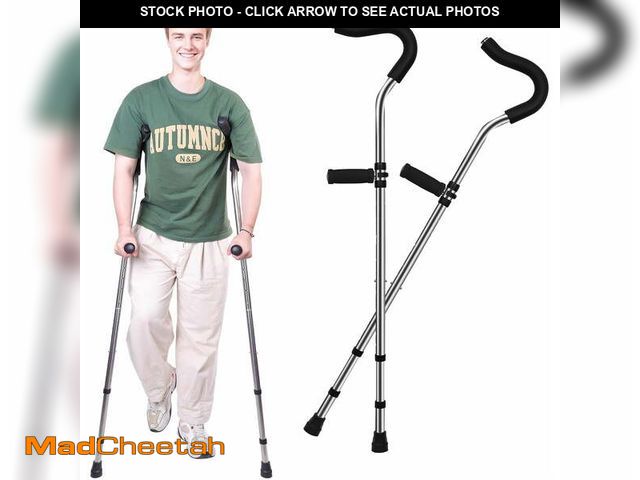 Lot 74-12803705 - Upgrade Increase Height Underarm Crutches with Spring Shock Absorber?Adult Crutches Adjustable Inclu...