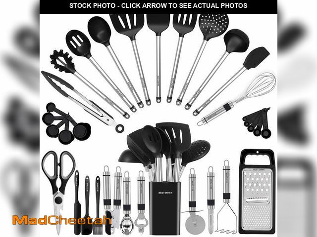 Lot 74-13626696 - Kitchen Utensil Set-Silicone Cooking Utensils-33 Kitchen Gadgets &amp; Spoons for Nonstick Cookware-...