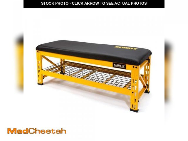 Lot 74-12280502 - DEWALT 20 in. H x 50 in. W x 18 in. D Garage Bench with Wire Grid Storage Shelf - UNUSED