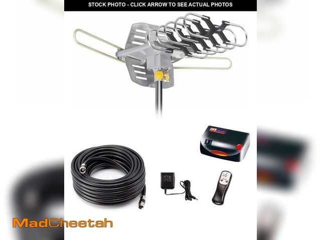 Lot 74-12125794 - YeCeny Digital Outdoor Amplified HD TV Antenna,150 Miles Motorized 360 Degree Rotation,Wireless Remo...