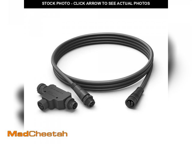 Lot 74-11555187 - Philips Hue Outdoor 8-Foot Cable and T Connector - Connect Your Hue Outdoor Low Voltage Lights - 1 P...