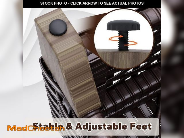 Lot 74-12746610 - JOYSIDE Wicker Outdoor Patio Ottoman with Beige Cushions - UNUSED