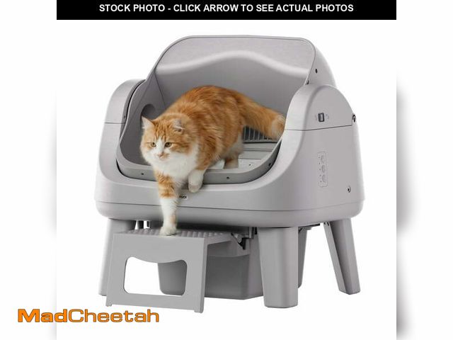 Lot 74-14607472 - PetPivot AS12 Automatic Cat Litter Box Self-Cleaning with Safety Protection, Liners, Front Entry Ste...