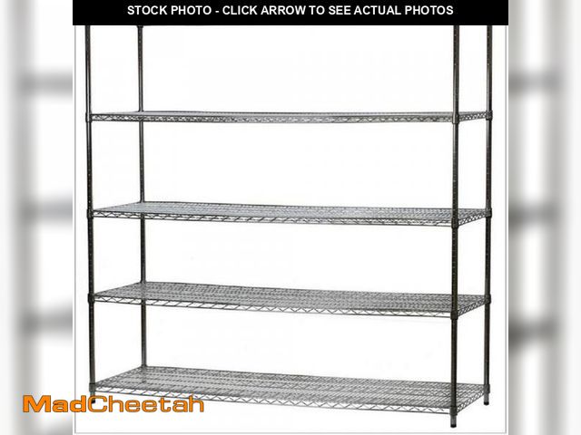 Lot 74-12374734 - 5-Tier Commercial Grade Heavy Duty Steel Wire Shelving Unit in ChromeMax (72 in. W X 72 in. H X 24 i...