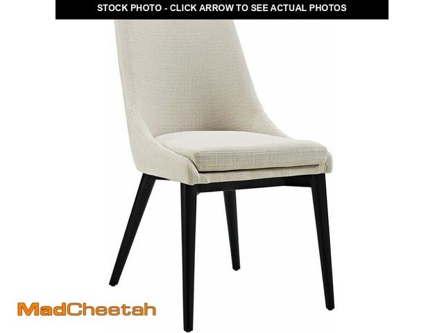 Lot 74-13042289 - Modway Viscount Mid-Century Modern Upholstered Fabric Kitchen and Dining Room Chair in Beige - UNUSE...
