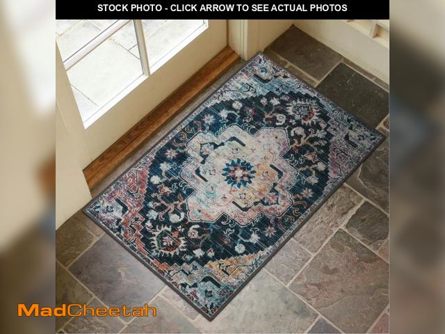 Lot 74-11548256 - Collive Washable Indoor Doormat, Non Slip Retro Floor Mat 24" x 36" Area Rug Quick Absorbent Entranc...