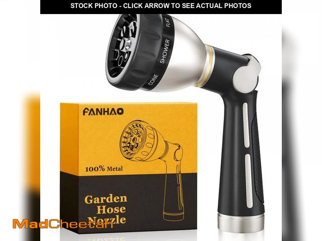 Lot 74-12435844 - FANHAO Garden Hose Nozzle 100% Heavy Duty Metal, Water Hose Sprayer High Pressure with 8 Spray Patte...
