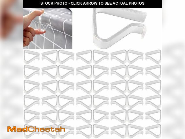 Lot 74-12685902 - 48 Pieces Transparent Clear Tablecloth Clips, Plastic Table Cloth ClipsÃ¯Â¼ÅWindproof Table Cover H...