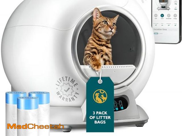 Lot 74-12366253 - PetCove Self Cleaning Litter Box with Auto Safety Sensors for Multiple Cats - Automatic Cat Litter B...