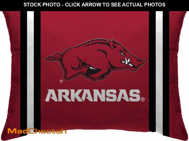 Lot 74-12137173 - Pegasus Sports NCAA Standard Stripe Logo Bed Pillow, One Size, Red - UNUSED