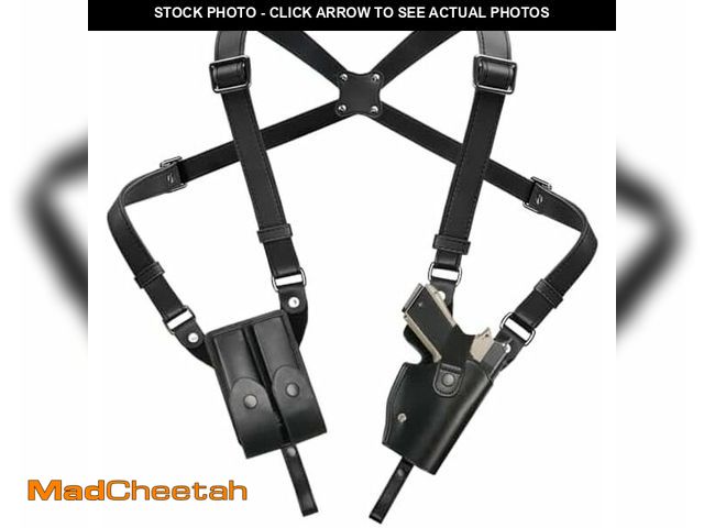 Lot 74-12683385 - Shoulder Holster General Vertical Gun Holster Adjustable PU Leather for Concealed Carry with Double ...