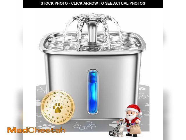 Lot 74-12707052 - Veken Innovation Award Winner Stainless Steel Cat Water Fountain, 95oz/2.8L Automatic Pet Fountain D...