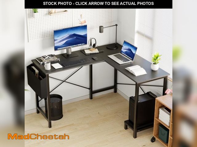 Lot 74-12514432 - EDX L Shaped Computer Corner Desk, Gaming Table 50 inch PC Writing Study Desk for Home Office Dorm S...