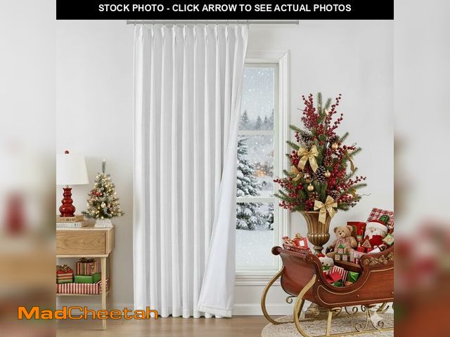 Lot 74-12609050 - WEST LAKE 90 Inches Long Bailey Pinch Pleated Full Blackout Curtains with Liners,White 100 Room Dark...