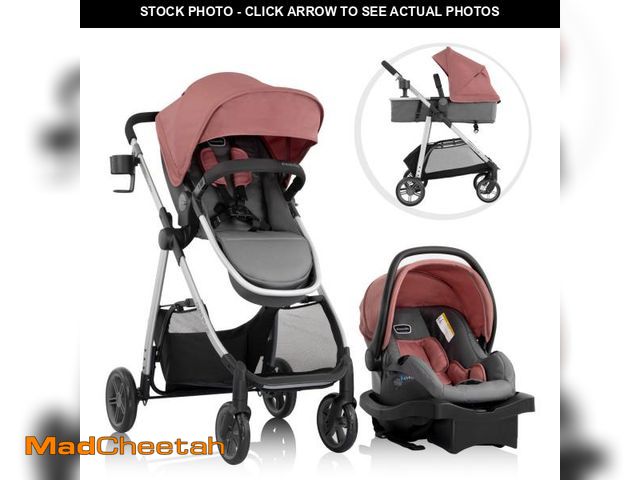 Lot 74-12405955 - Omni Plus Modular Travel System with LiteMax Rear-Facing Infant Car Seat (Shasta Pink) - UNUSED