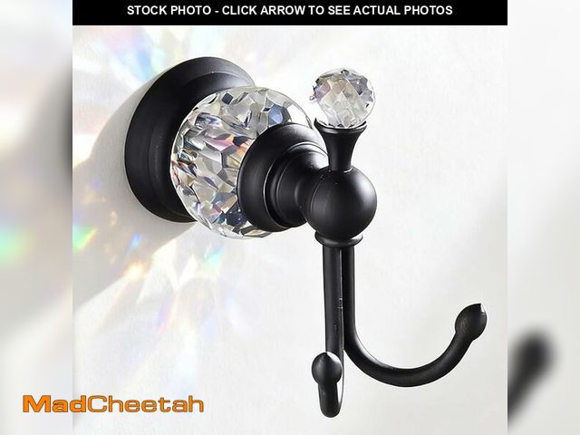 Lot 74-14300218 - NEWRAIN Crystal Towel Hooks for Bathroom, Oil Rubbed Bronze Wall Mounted Hand Towel Holder, Solid Br...