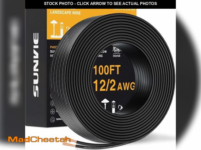 Lot 74-14272777 - SUNVIE 100FT 12 Gauge Low Voltage Wire 12/2 Low Voltage Landscape Wire, 12 AWG 2 Conductor Electric ...