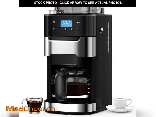 Lot 74-12783466 - COWSAR 10-Cup Stainless Steel Drip Coffee Maker with Built-In Adjustable Grind and Brew in Black - U...