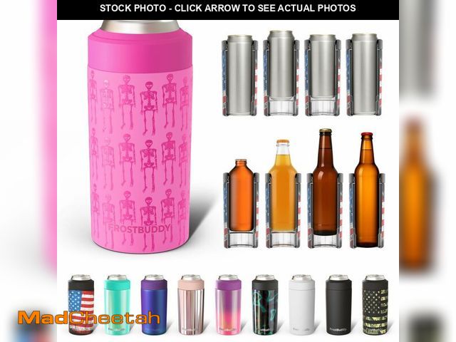 Lot 74-12700877 - Frost Buddy Universal Can Cooler - Fits all - Stainless Steel Can Cooler for 12 oz &amp; 16 oz Regul...