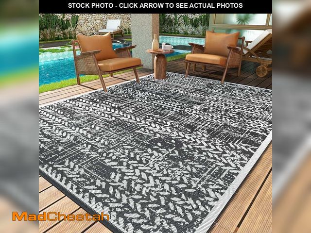 Lot 74-14322015 - VUNATE Outdoor Rugs 5'x8' Rug, Waterproof Patio Mat, Stylish Plastic Straw Reversible Area Rug for P...