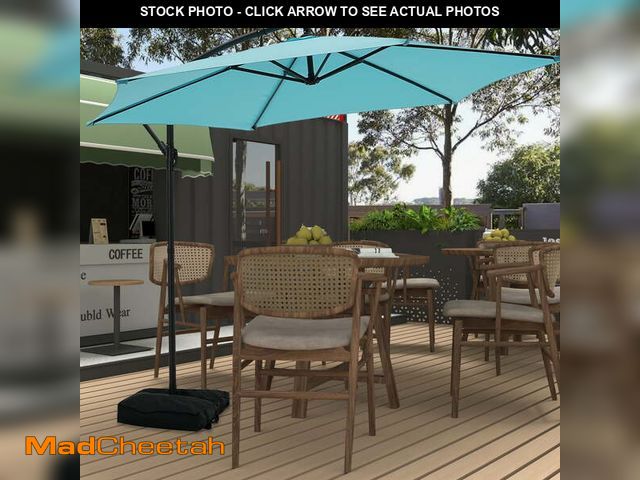 Lot 74-14289602 - Autlaycil 10FT Cantilever Patio Umbrella, Hanging Offset Umbrella with Umbrella Stand - Blue - UNUSE...