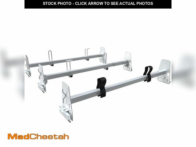 Lot 74-12824043 - Versatile Adjustable Ladder Roof Rack - Rear Roller - Compatible with Chevy Express, Ford, GMC Savan...