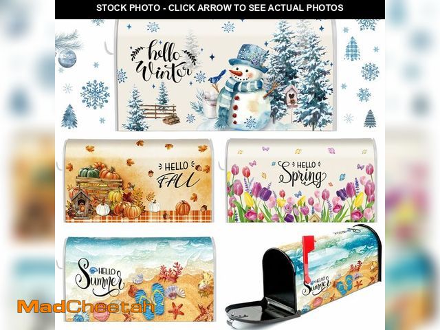 Lot 74-12699966 - Dispowreath 4 Pcs Mailbox Covers Magnetic Standard Size 18 x 21 Inch Hello Spring Summer Autumn Wint...
