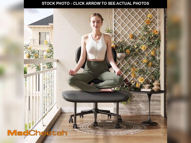 Lot 74-12515802 - Pinmoco Upgraded Ergonomic Cross Legged Swivel Chair, Adjustable Height and PU Leather, Meditation&a...