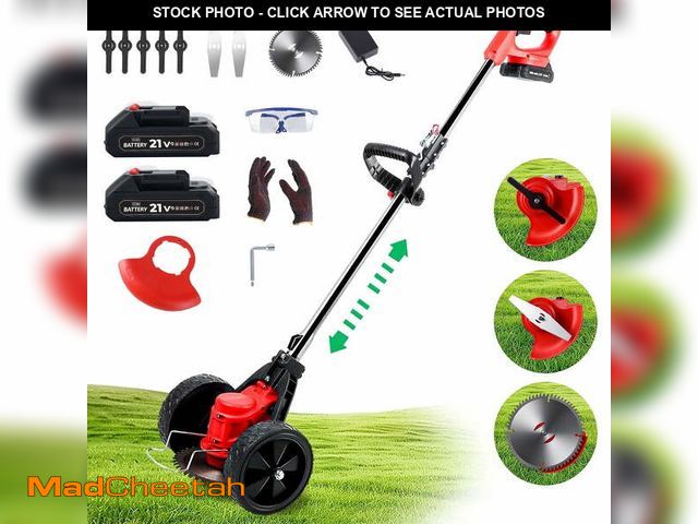Lot 74-14324184 - FOUKUS Cordless Weed Wacker Battery Powered - 800W Electric Grass Trimmer Edger Mower with Wheels - ...