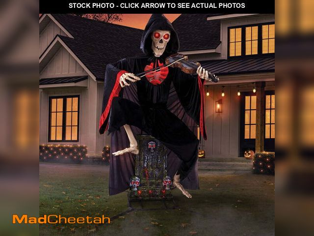 Lot 74-12857074 - Member's Mark 9ft Pre-Lit Animated Graveyard Violinist, Black - USED