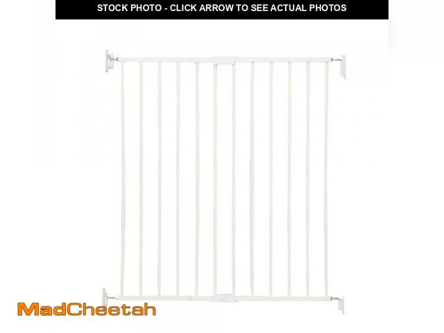 Lot 74-12147244 - Regalo Extra Tall Top of Stairs Metal Safety Gate 36 in. Tall - White - UNUSED