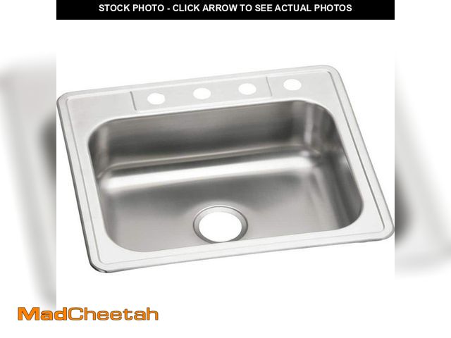 Lot 74-13692955 - Glacier Bay 25 in. Drop in Single Bowl 22 Gauge Stainless Steel Kitchen Sink - UNUSED