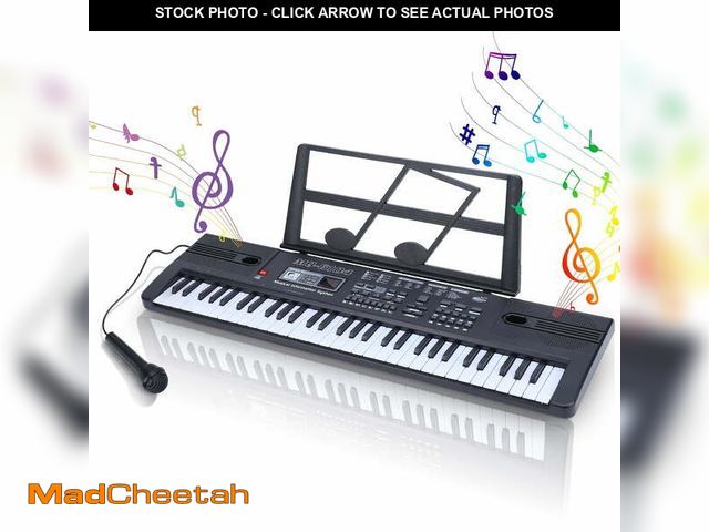 Lot 74-12781952 - Portable USB Electronic Keyboard Piano with Microphone Music Stand 61 Keys Electronic Digital Piano ...
