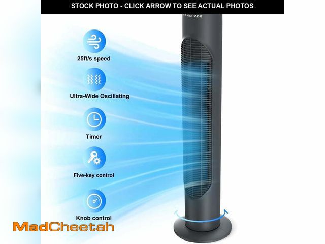 Lot 74-14588514 - Tower Fan, 32" Wide Oscillating Cooling Fan with 3 Speeds 3 Wind Modes ,Timer,Pentatonic Button,Stan...
