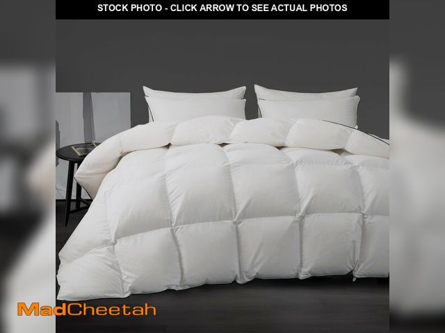 Lot 74-12603872 - HYVIF Luxury White Down Fiber Comforter Oversized King Size - Down Fiber Duvet Core for All Seasons ...