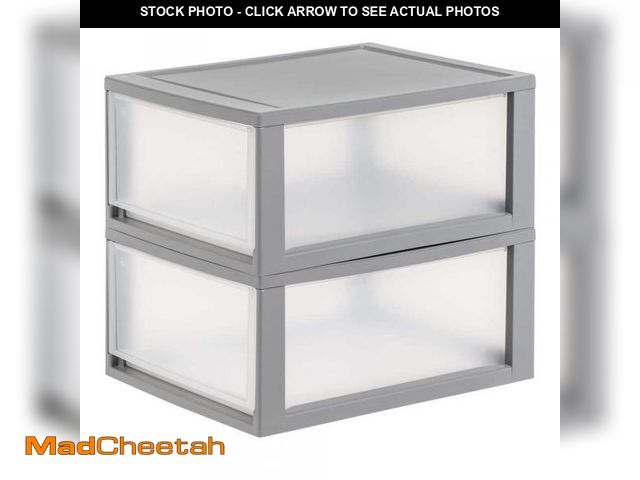 Lot 74-12463009 - IRIS Compact Clear Plastic Stacking Drawers (29.5 qt. capacity) - UNUSED