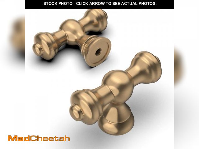 Lot 74-12303203 - Amerdeco 10 Pack Champagne Bronze Kitchen Cabinet Knobs 2.1 Inch(53mm) Single Hole Cabinet Handles D...