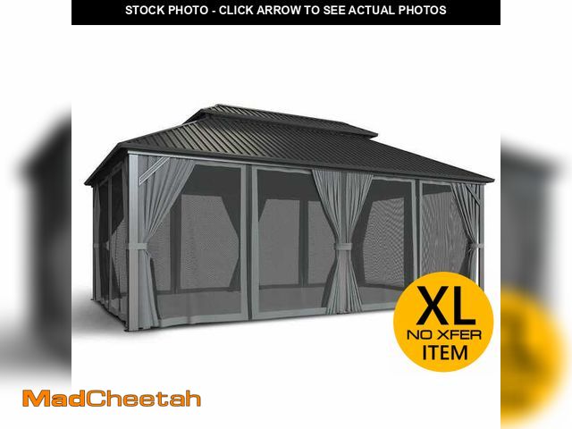 Lot 74-12594955 - VIWAT 12 ft. x 20 ft. Hardtop Gazebo with Aluminum Frame, Galvanized Steel Double Roof Gazebo with N...