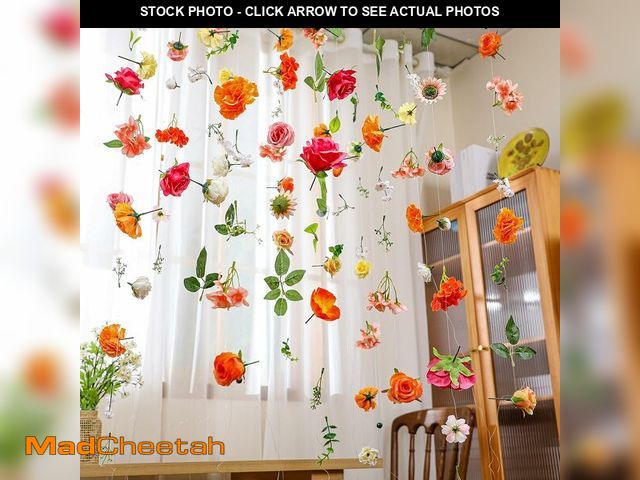Lot 74-13632100 - XunYee 6 Pcs 35.4 ft Flower Garlands Artificial Wildflower Vines Floral Hanging Backdrop Fake Flower...