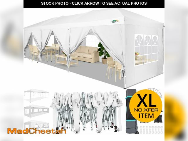 Lot 74-12628531 - COBIZI Canopy 10x30 Pop Up Canopy Tent with 8 Sidewalls Party Tents for Parties Wedding Backyard Wat...