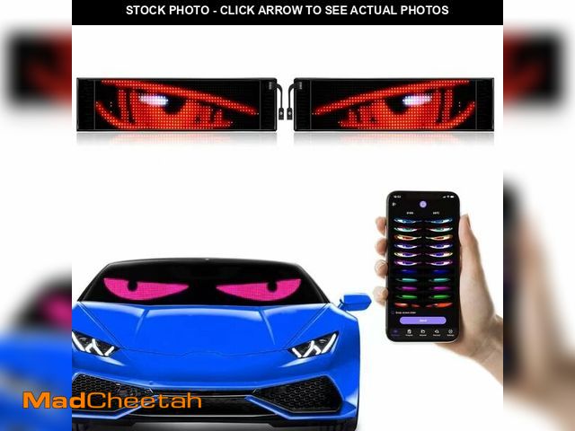 Lot 74-13621123 - 2Pcs Devil Eyes Light for Cars | LED Eyes for Truck Windshield | Flexible Scrolling Programmable LED...