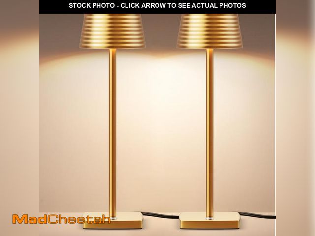 Lot 74-12312746 - SHANGCAI Set of 2 Industrial Bedside Table Lamp - 2 Level Brightness Dimmable LED Modern Desk Lamps ...