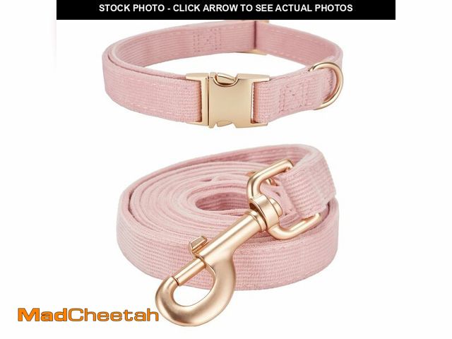 Lot 74-14380213 - Ewinoom Soft Corduroy Dog Collar and Leash Set Adjustable Durable Dog Collars with Metal Buckle and ...