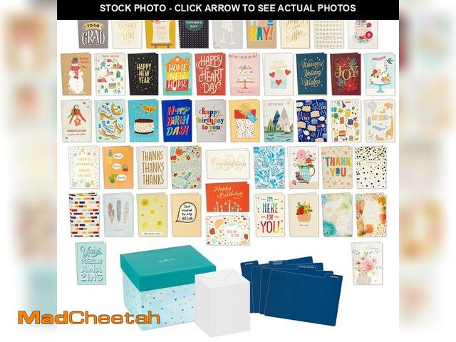 Lot 74-14209352 - Hallmark All Occasion Boxed Set of Assorted Blank Greeting Cards with Card Organizer (Pack of 100)Ã¢...