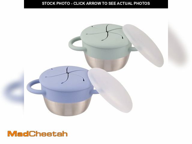 Lot 74-14380075 - Elk and Friends Stainless Steel Snack Cups | Removable Silicone Food Catcher and Travel Lid | Spill-...