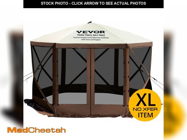 Lot 74-12366415 - VEVOR Pop Up Gazebo Screen Tent, Pop-Up Instant Gazebo Tents with Mosquito Netting Outdoor Canopy, 6...